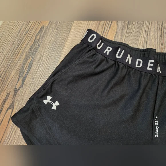 Under Armour Black Athletic Shorts with White Logo - Picture 3 of 10